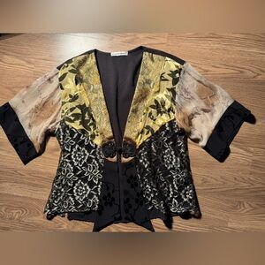 Elegant Black and Gold Women's Cardigan